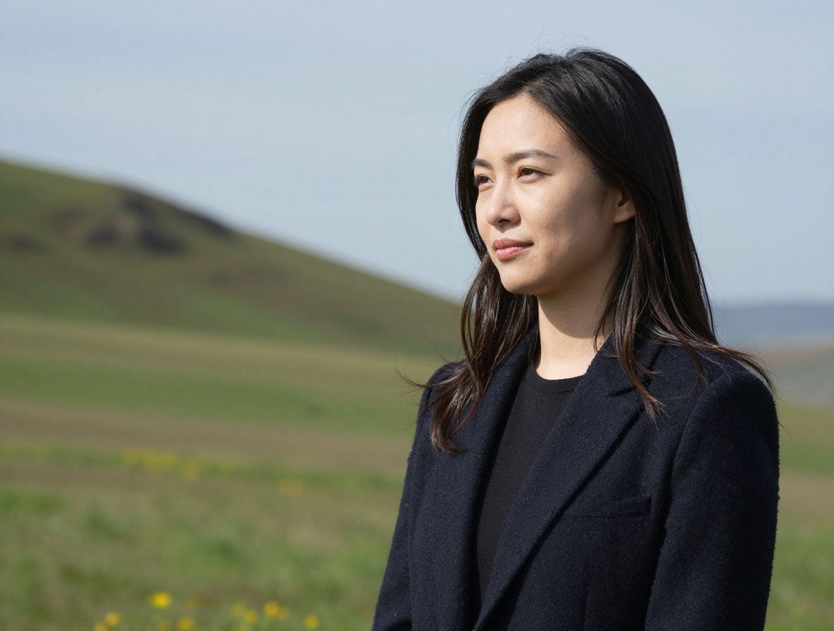 Henkilö istuu meditaatioasennossa ulkona auringonlaskun aikaan, rauhalliset maisemat taustalla, symboloiden mielenrauhaa ja sisäistä tasapainoa